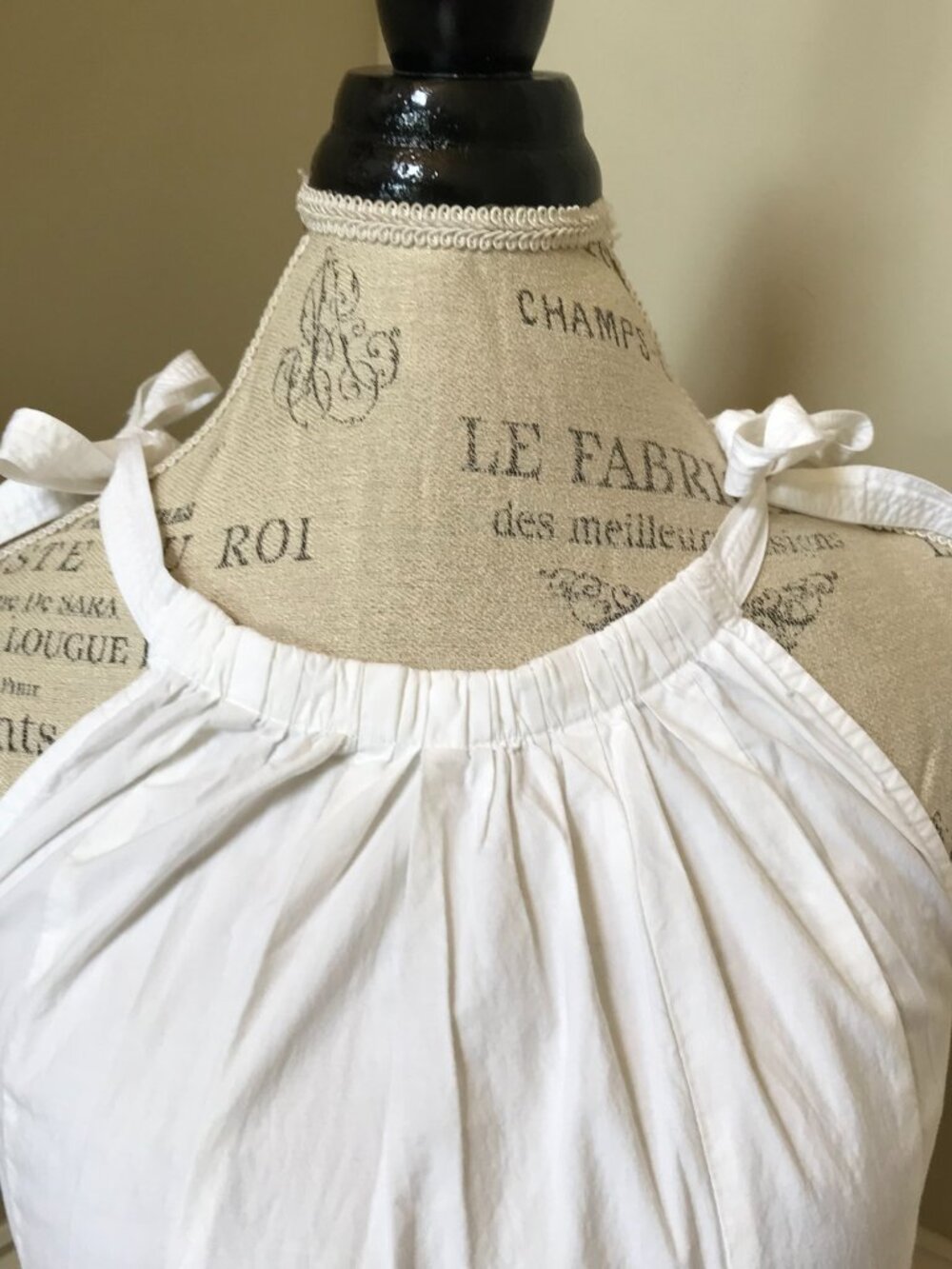 Julia Amory Cryder Midi Dress Womens Small White Sleeveless Cotton Poplin Tie - Picture 5 of 11